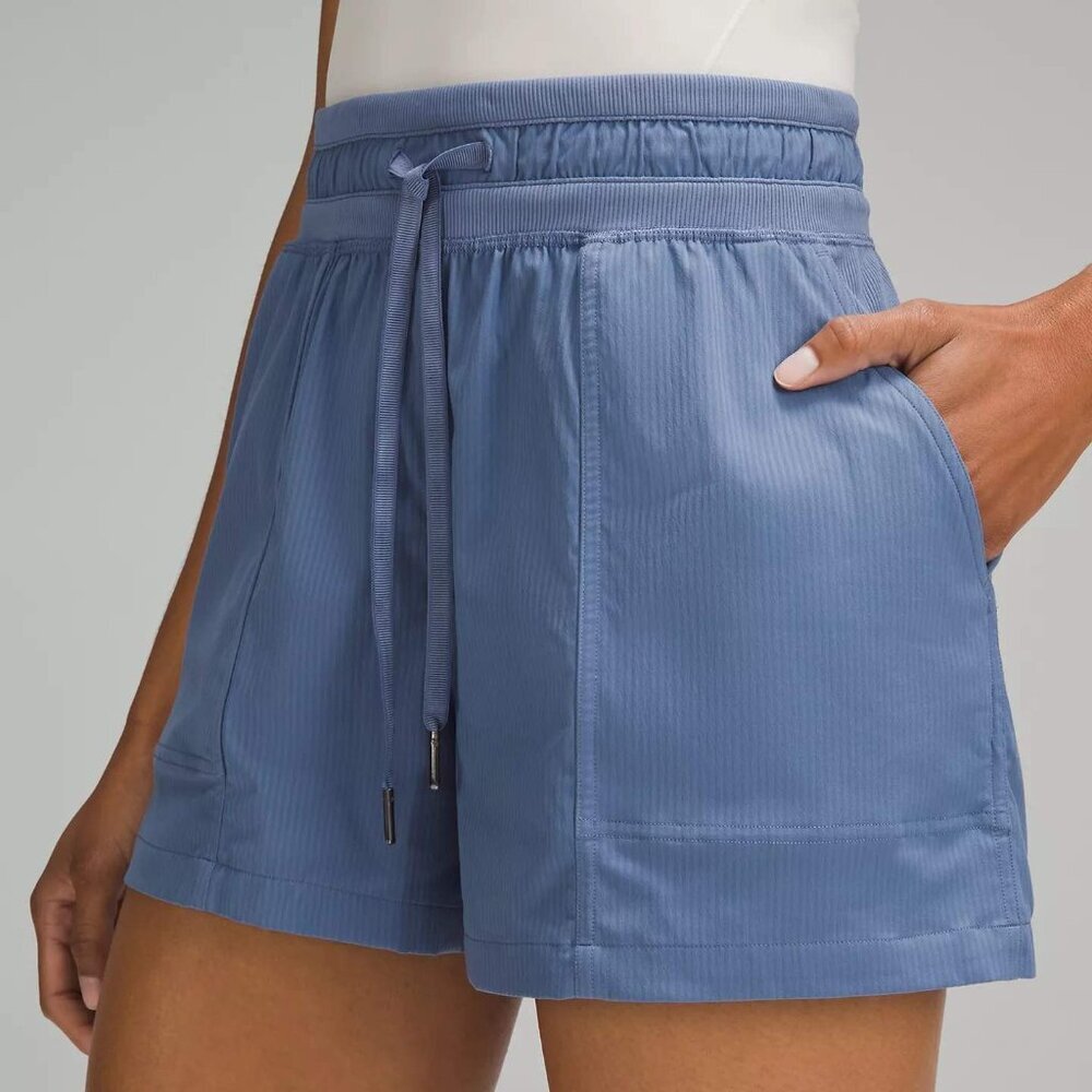lululemon athletica Blue Ribbed Drawstring Athletic Shorts